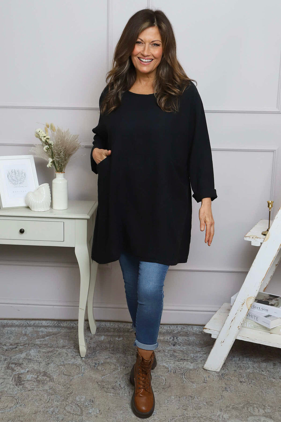 Annemarie Linen Tunic Black