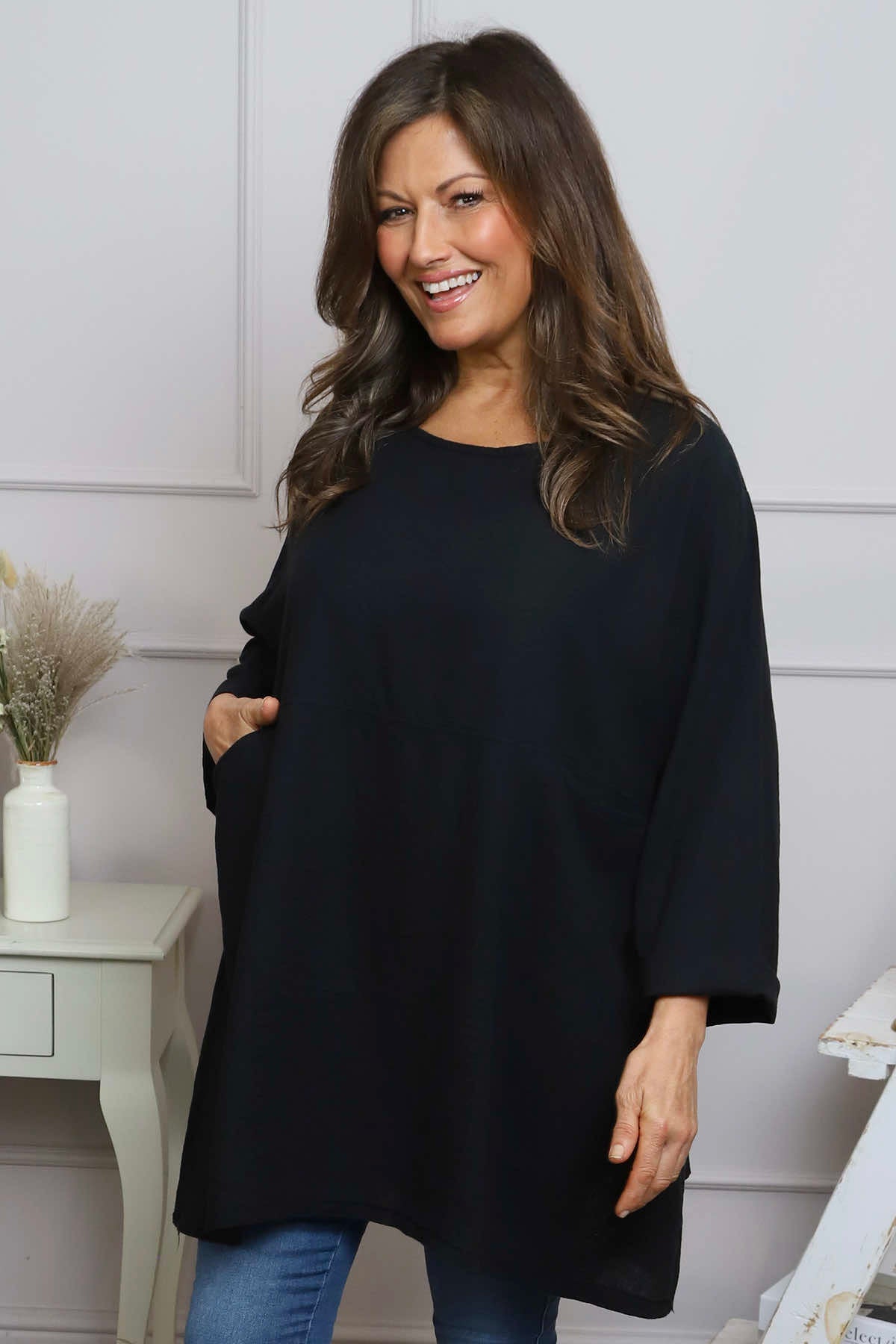 Annemarie Linen Tunic Black