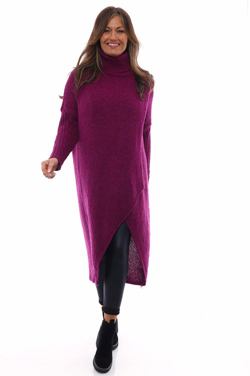 Patsy Knitted Polo Tunic Berry