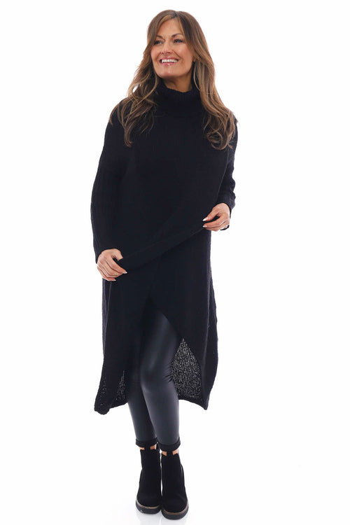 Patsy Knitted Polo Tunic Black