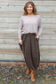 Branwen Belted Needlecord Skirt Cocoa