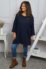Annemarie Linen Tunic Navy Navy - Annemarie Linen Tunic Navy
