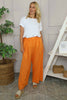 Candida Wide Leg Cotton Trousers Orange