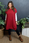Jocelyn Long Knit Jumper Vest Wine