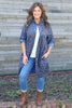 Shirley Leopard Print Needlecord Shirt Cobalt