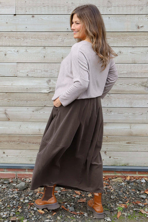 Branwen Belted Needlecord Skirt Cocoa - Image 4