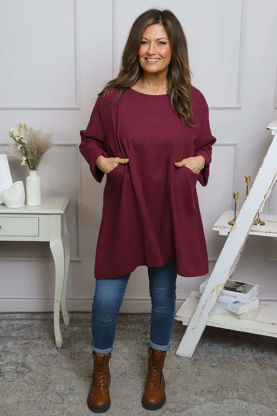 Annemarie Linen Tunic Wine