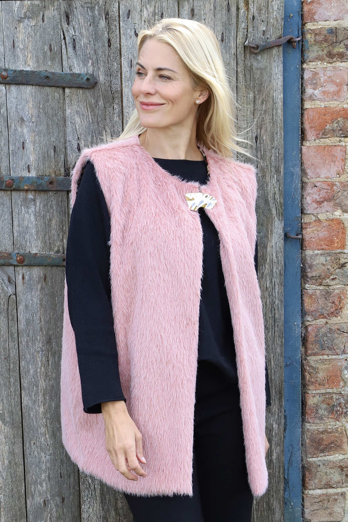 Sunya Fluffy Gilet Pink