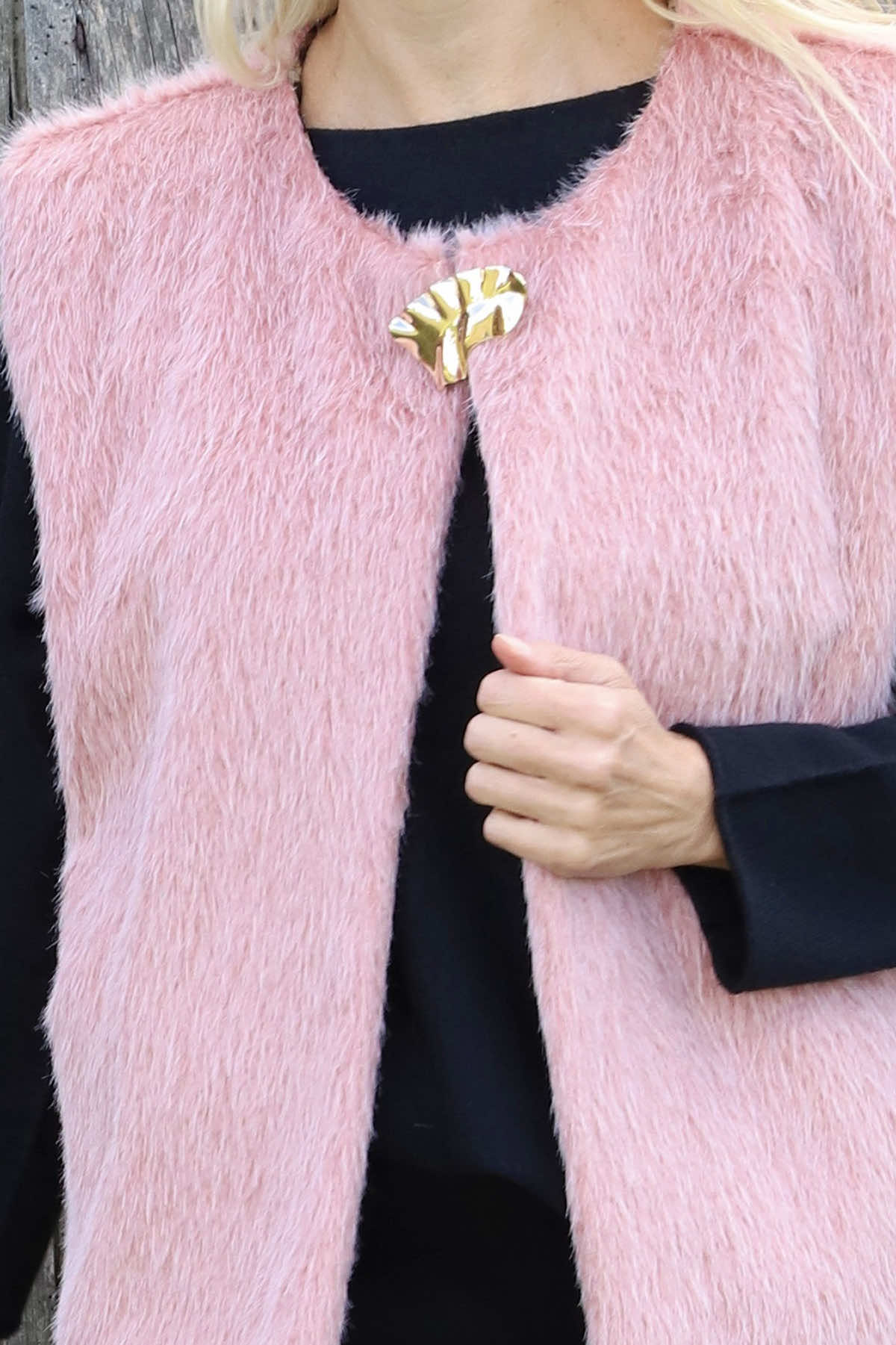 Sunya Fluffy Gilet Pink