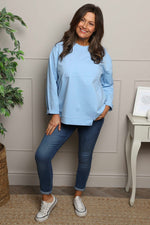 Maleah Seam Detail Top Powder Blue Powder Blue - Maleah Seam Detail Top Powder Blue