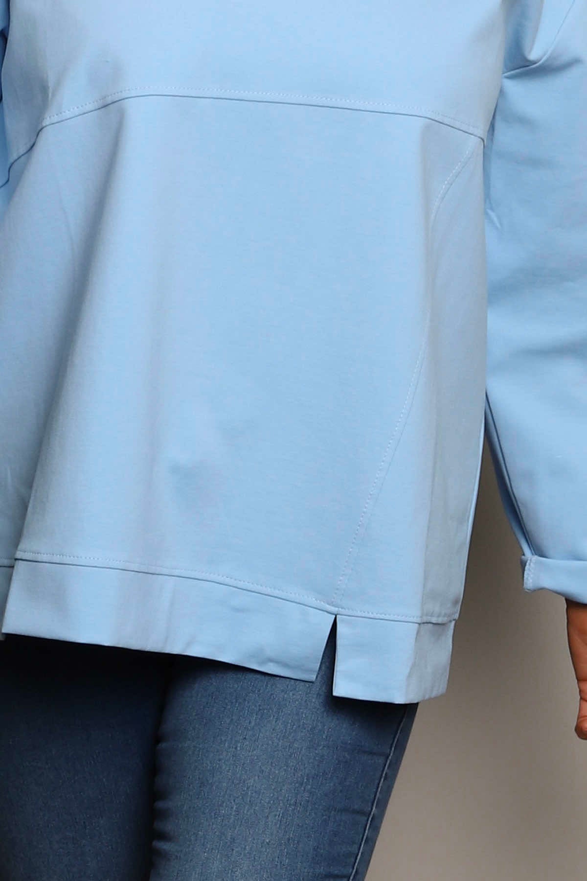 Maleah Seam Detail Top Powder Blue