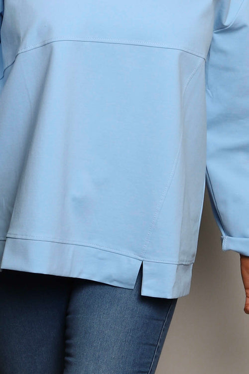 Maleah Seam Detail Top Powder Blue - Image 3