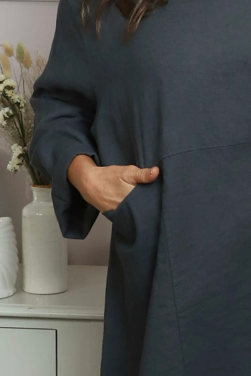 Annemarie Linen Tunic Mid Grey - Image 3