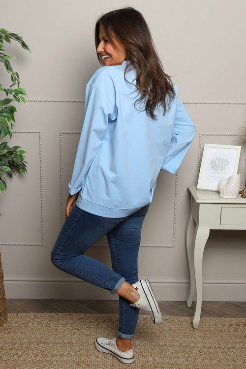 Maleah Seam Detail Top Powder Blue - Image 4