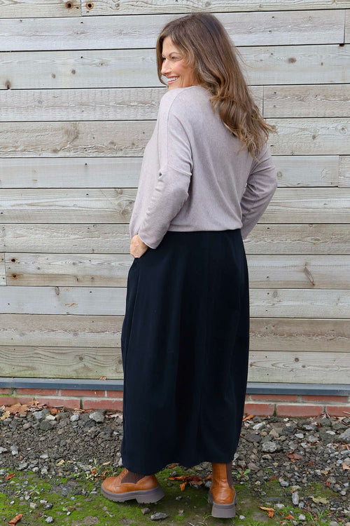 Branwen Belted Needlecord Skirt Black - Image 4