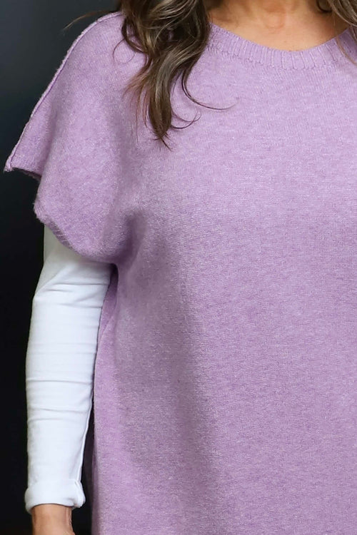 Jocelyn Long Knit Jumper Vest Lilac - Image 3