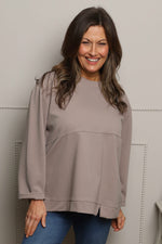 Maleah Seam Detail Top Light Mocha Light Mocha - Maleah Seam Detail Top Light Mocha