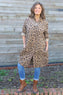 Shirley Leopard Print Needlecord Shirt Camel