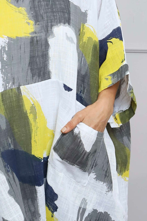 Angela Print Pocket Cotton Top White - Image 3