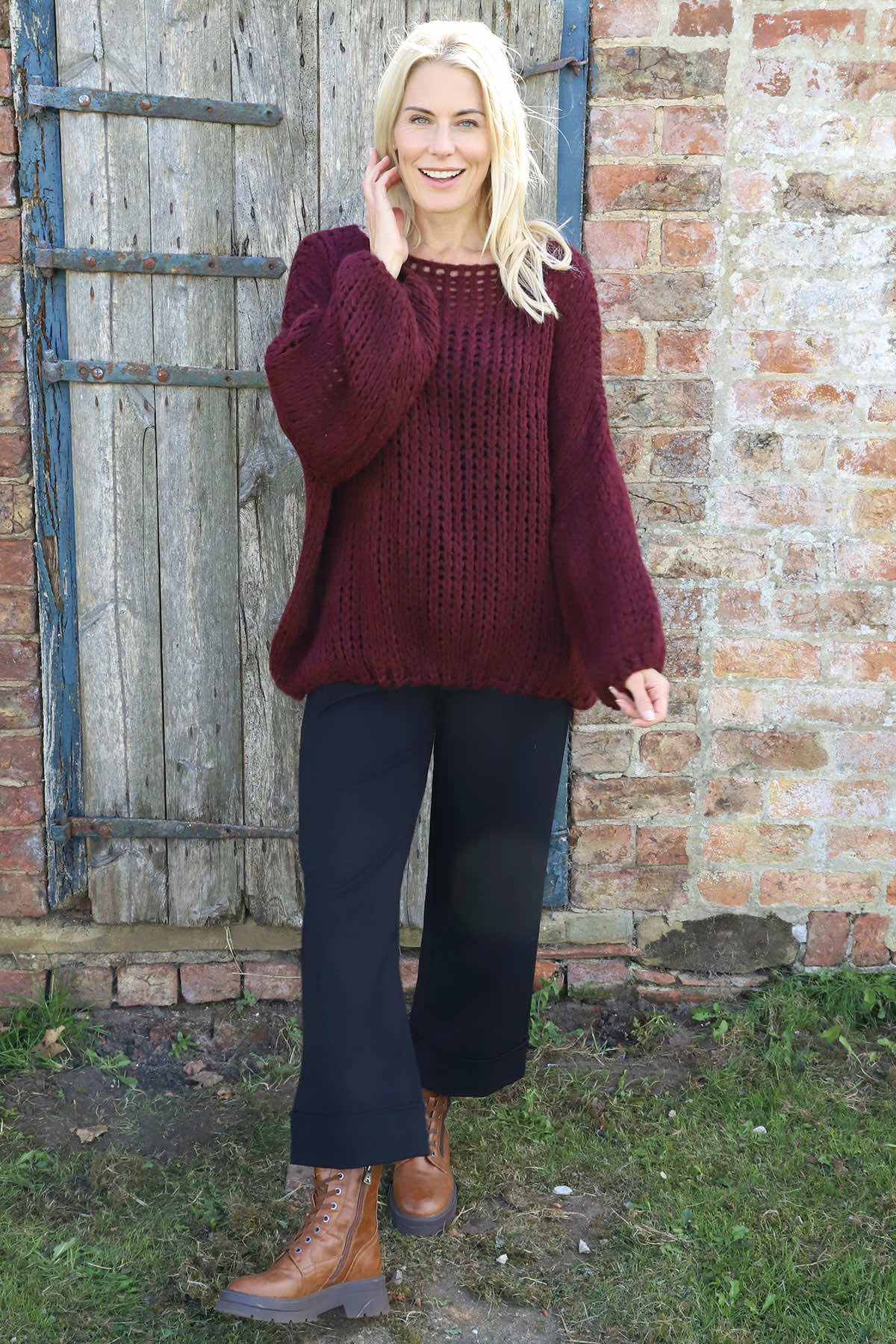 Ziva Knitted Jumper Wine