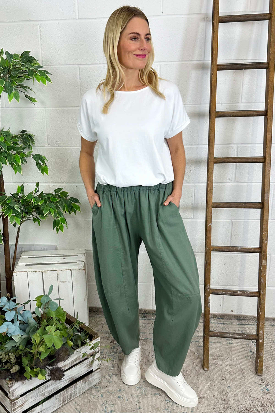 Ratana Linen Trousers Khaki
