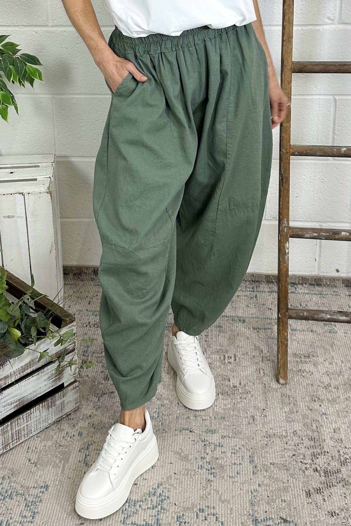 Ratana Linen Trousers Khaki