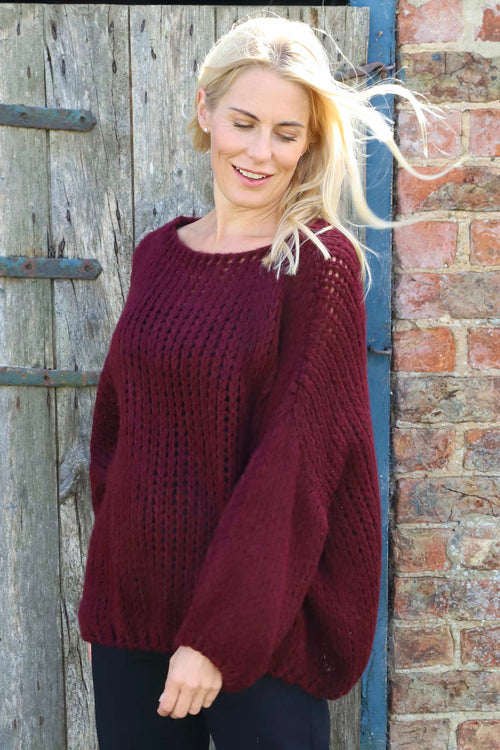 Ziva Knitted Jumper Wine - Image 3
