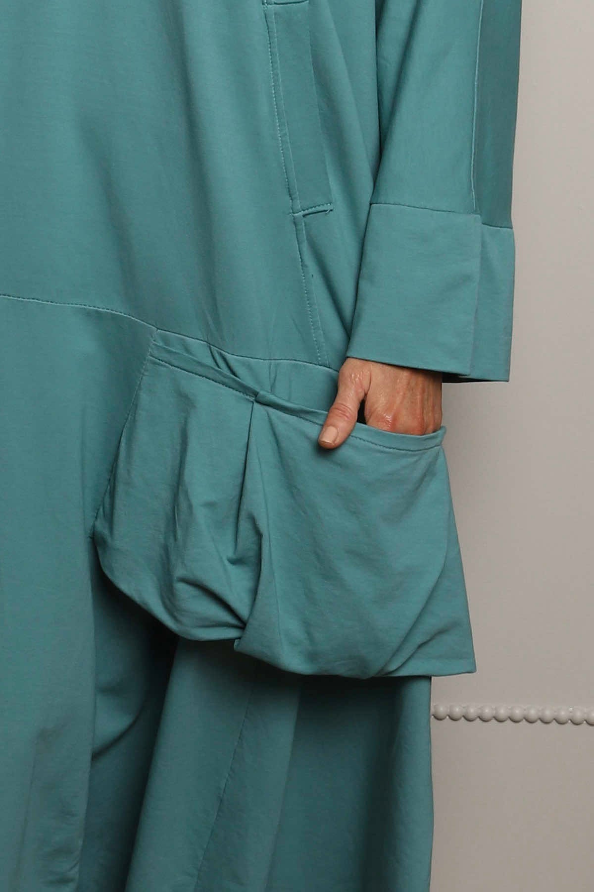 Sharon Pocket Cotton Dress Jade Green