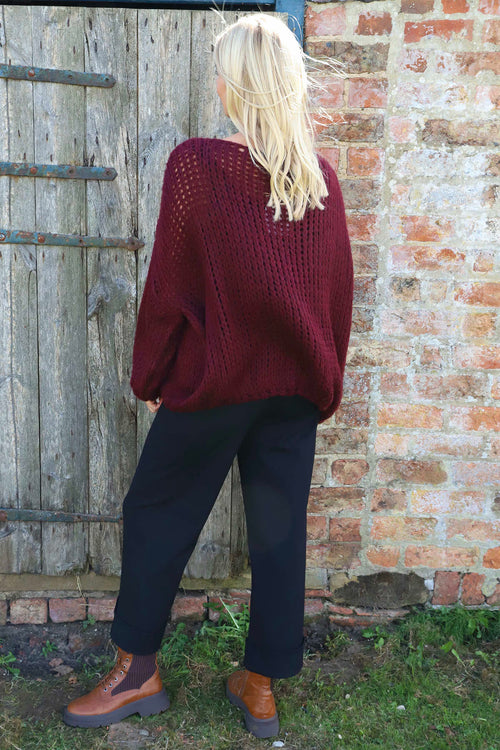 Ziva Knitted Jumper Wine - Image 4