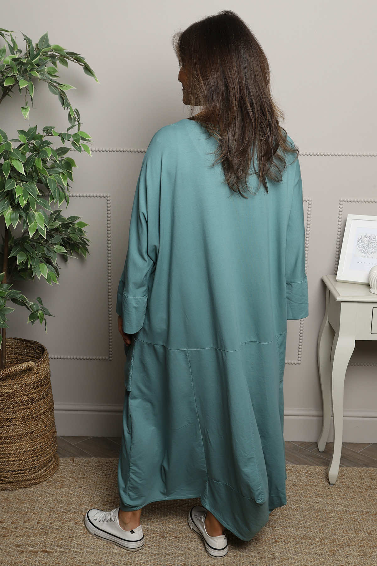 Sharon Pocket Cotton Dress Jade Green