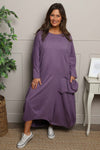Sharon Pocket Cotton Dress Purple