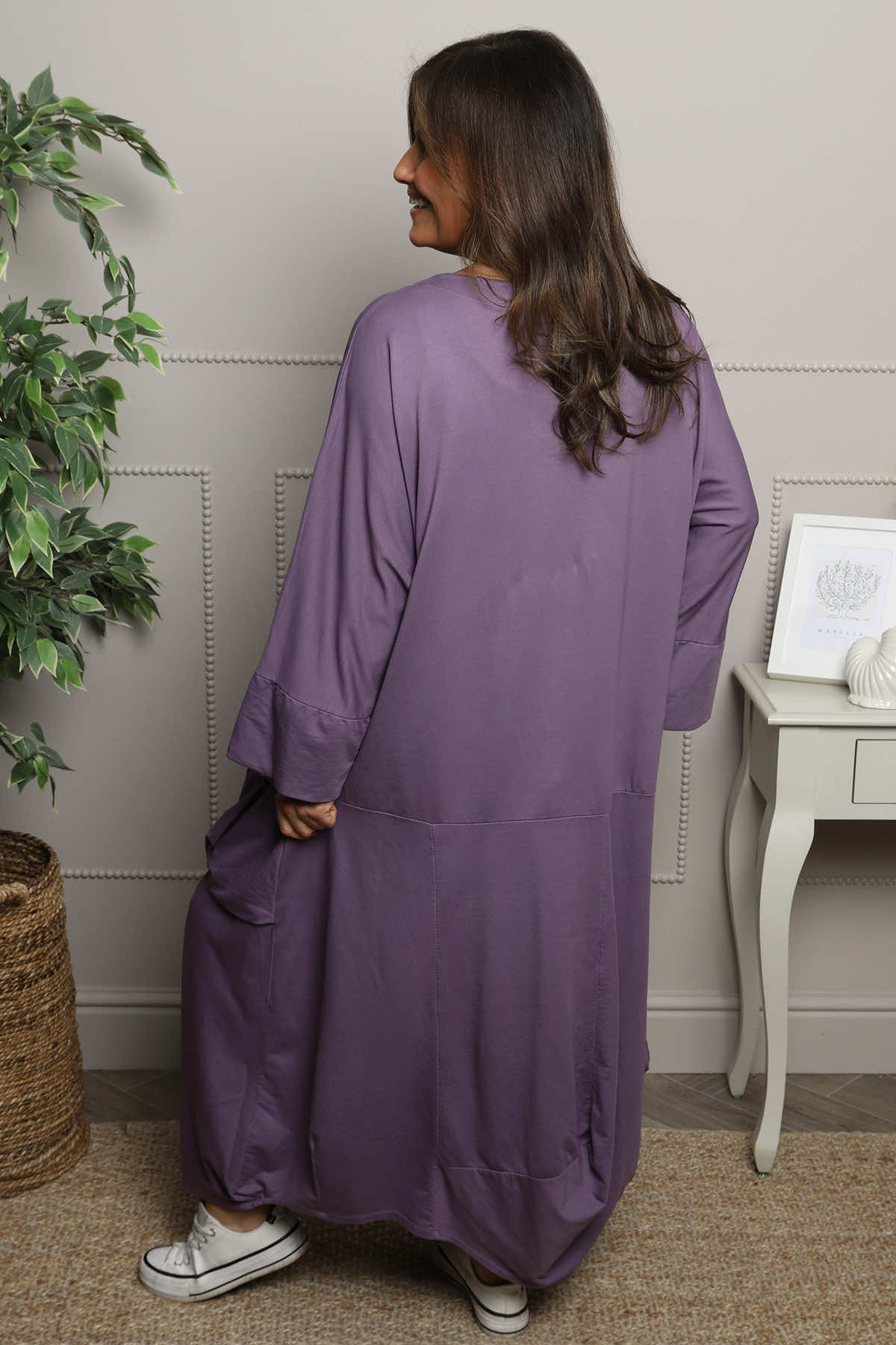 Sharon Pocket Cotton Dress Purple