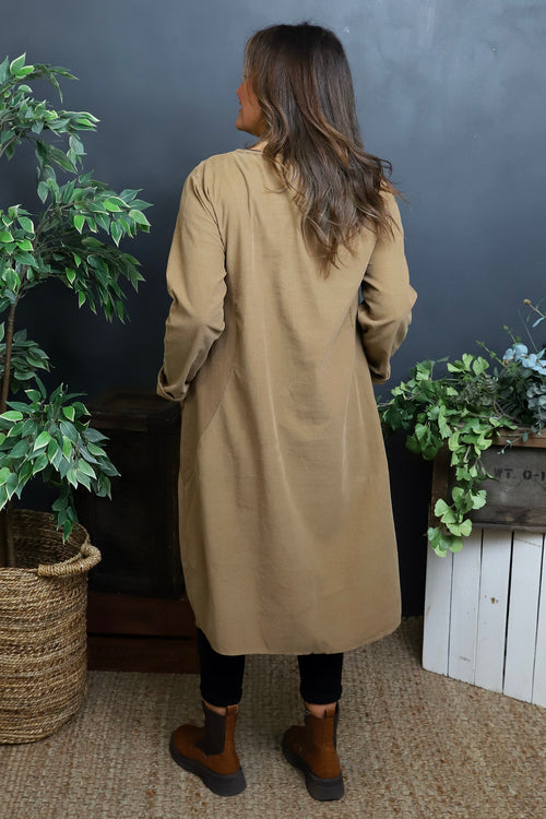 Kiana Needlecord Dress Camel - Image 4