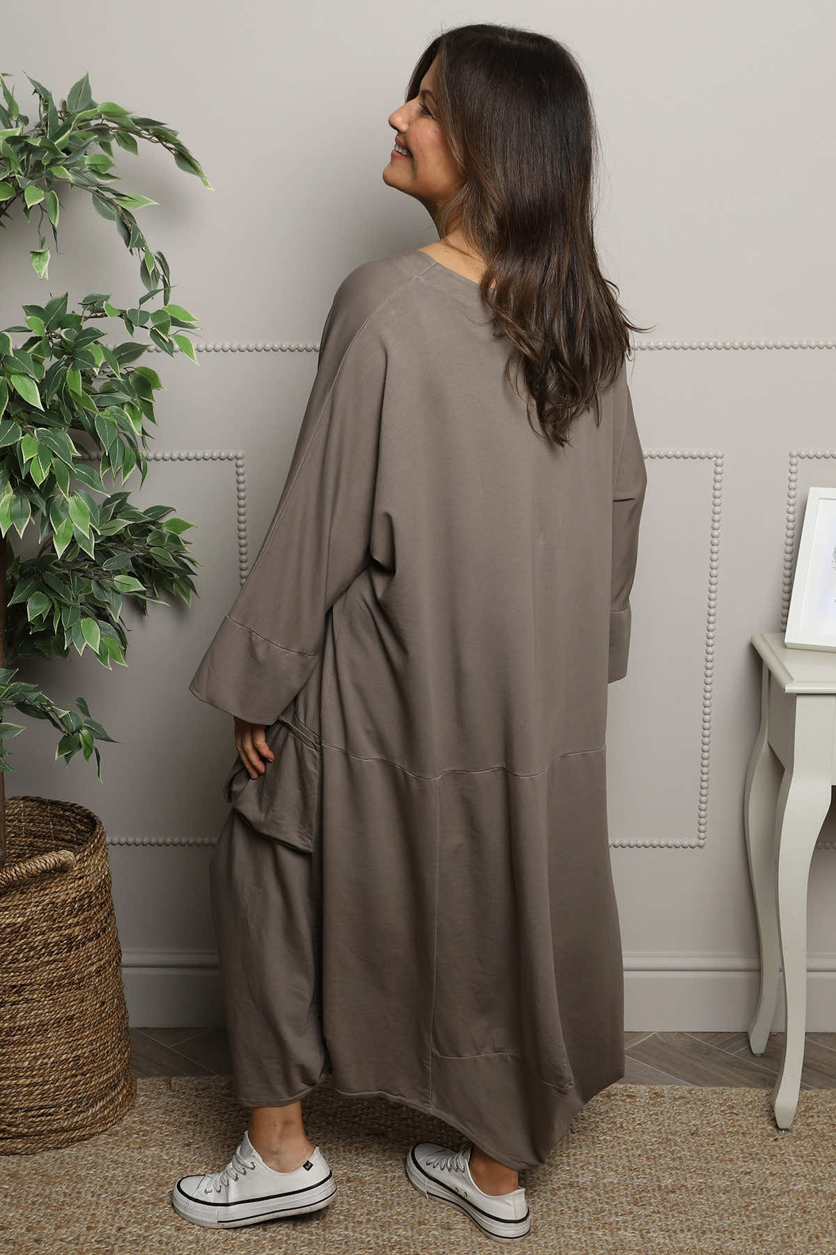 Sharon Pocket Cotton Dress Mocha