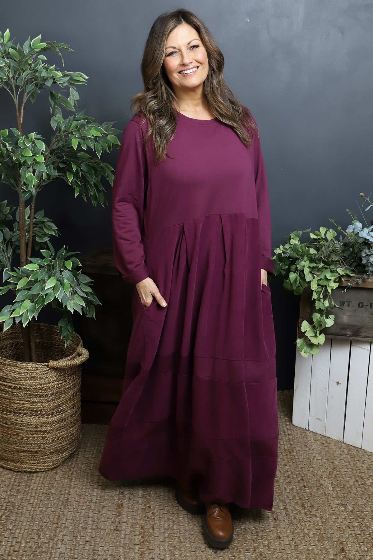 Petra Cotton Dress Berry