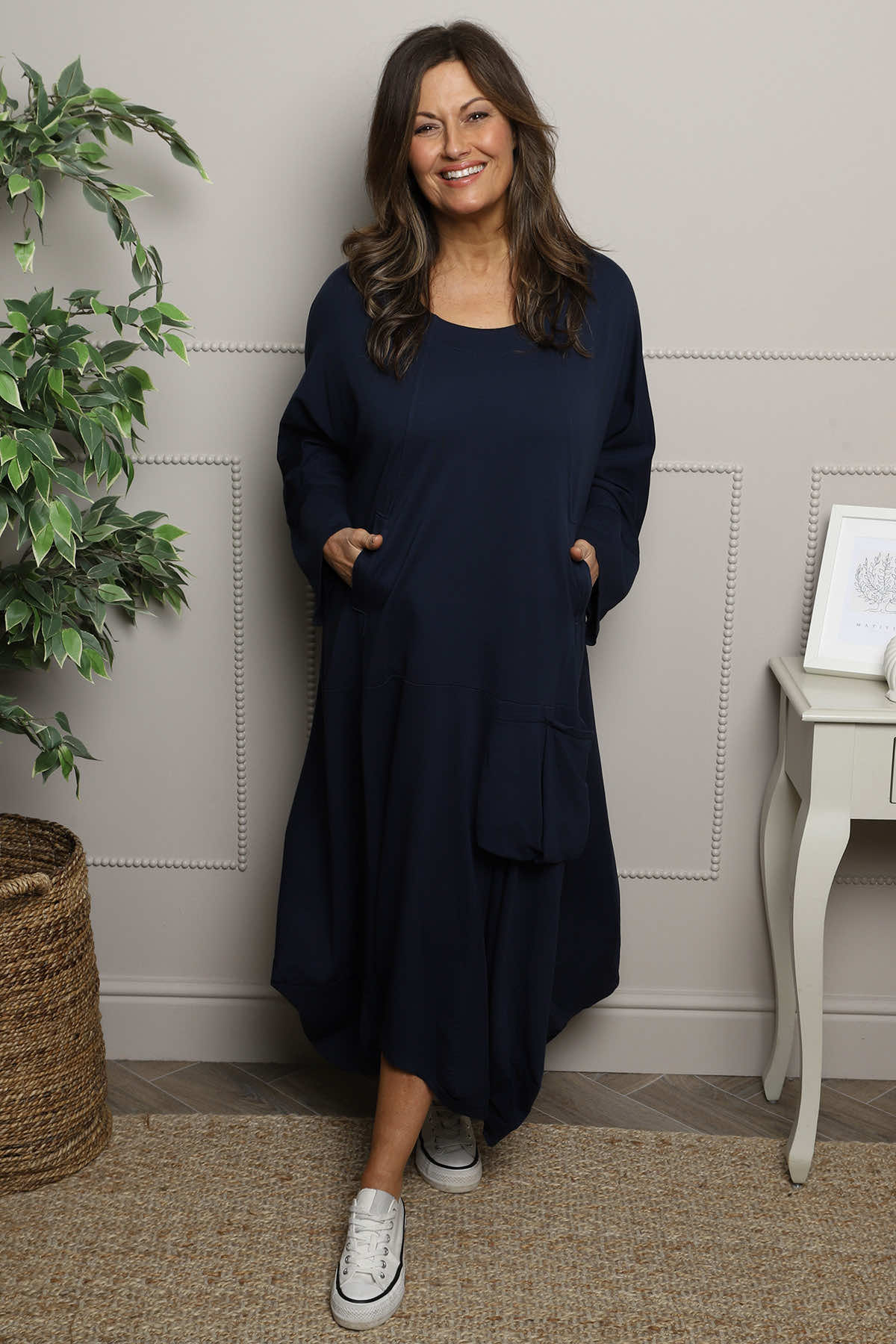 Sharon Pocket Cotton Dress Navy
