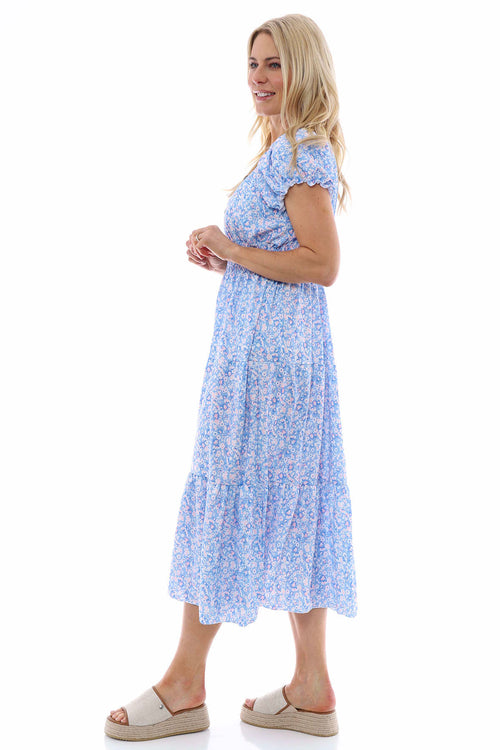 Elle Ditsy Print Dress Powder Blue - Image 5