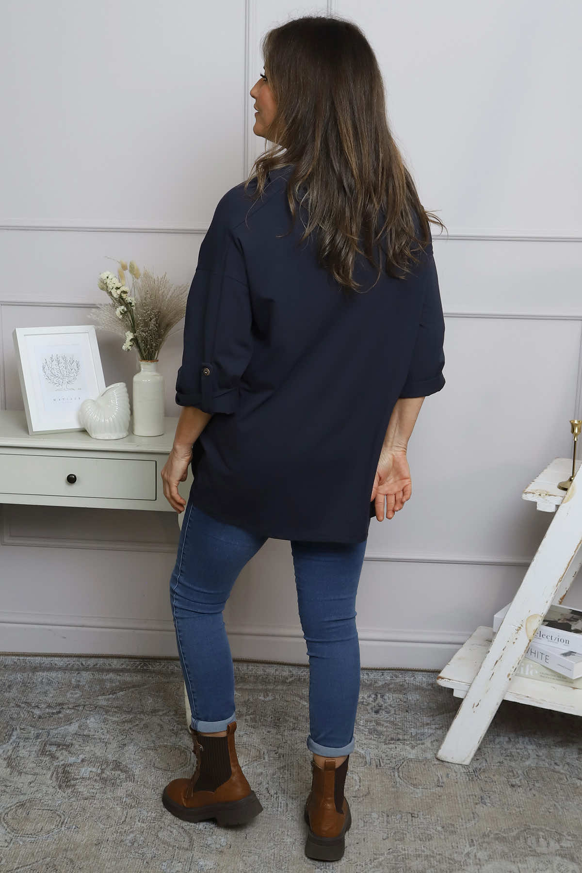 Raleigh Cowl Cotton Top Navy