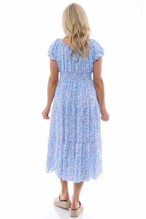 Elle Ditsy Print Dress Powder Blue - Image 6