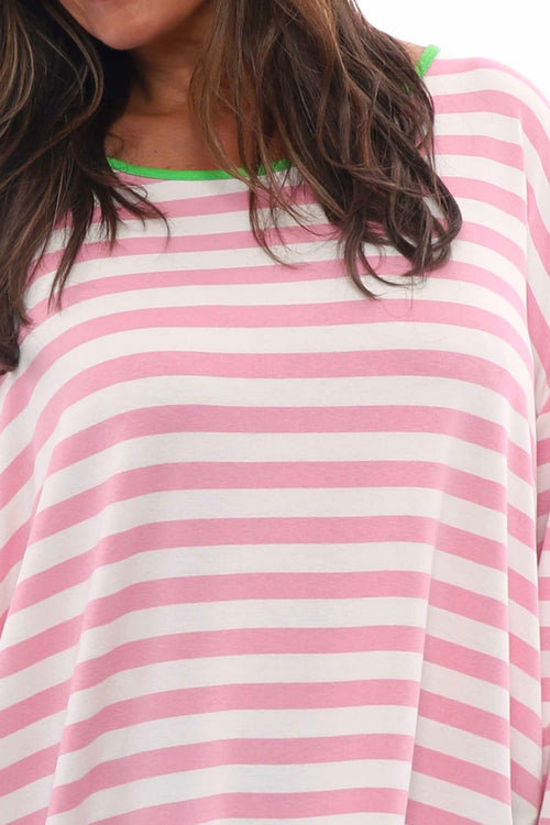 Francia Stripe Cotton Top Pink - Image 5