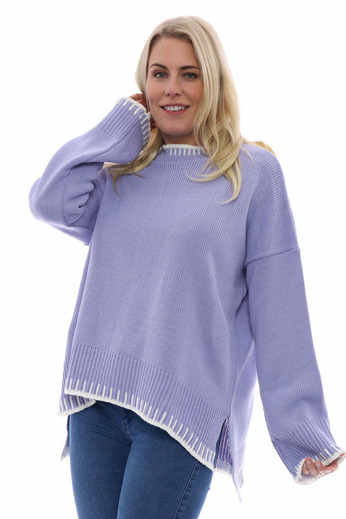 Maddie Knitted Jumper Lilac - Image 3