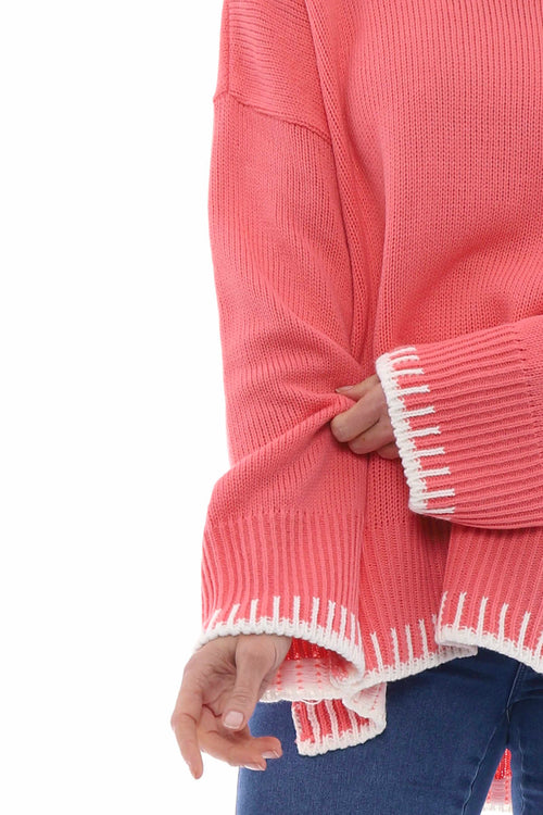 Maddie Knitted Jumper Coral - Image 2