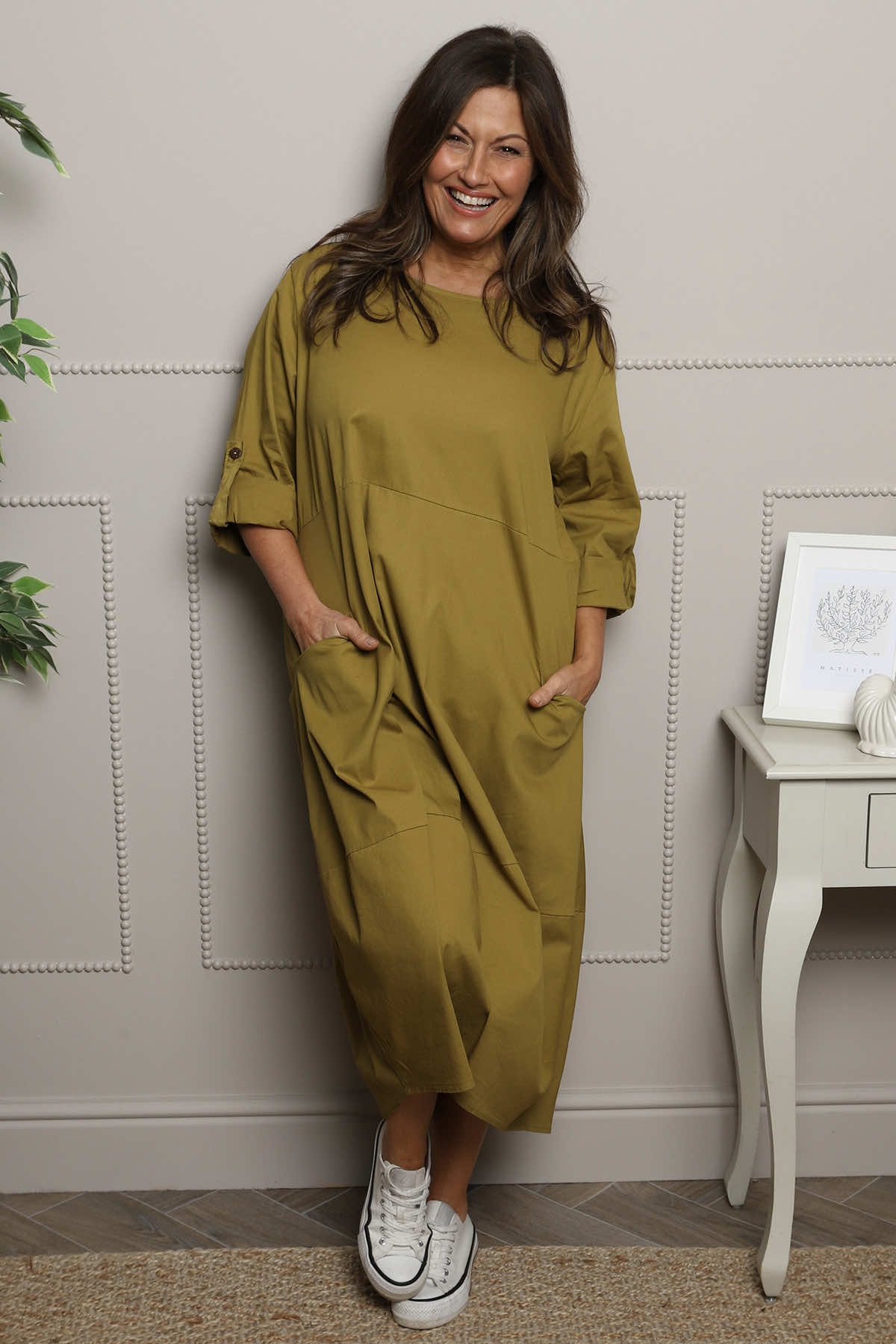 【ほぼ未使用】BUNON Plenty Gather Dress Melany Pocket Cotton Dress Moss – Kit and Kaboodal