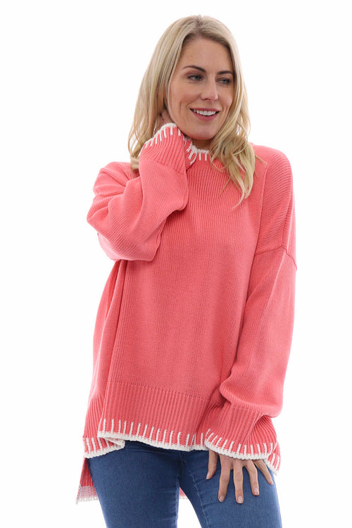 Maddie Knitted Jumper Coral - Image 3