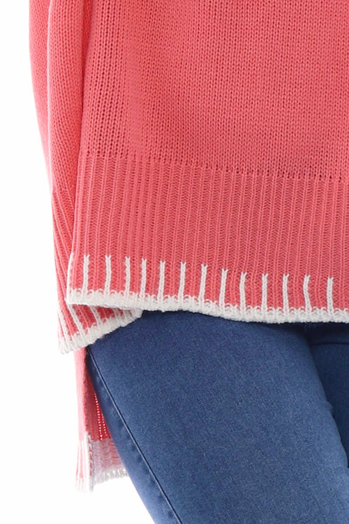 Maddie Knitted Jumper Coral - Image 4