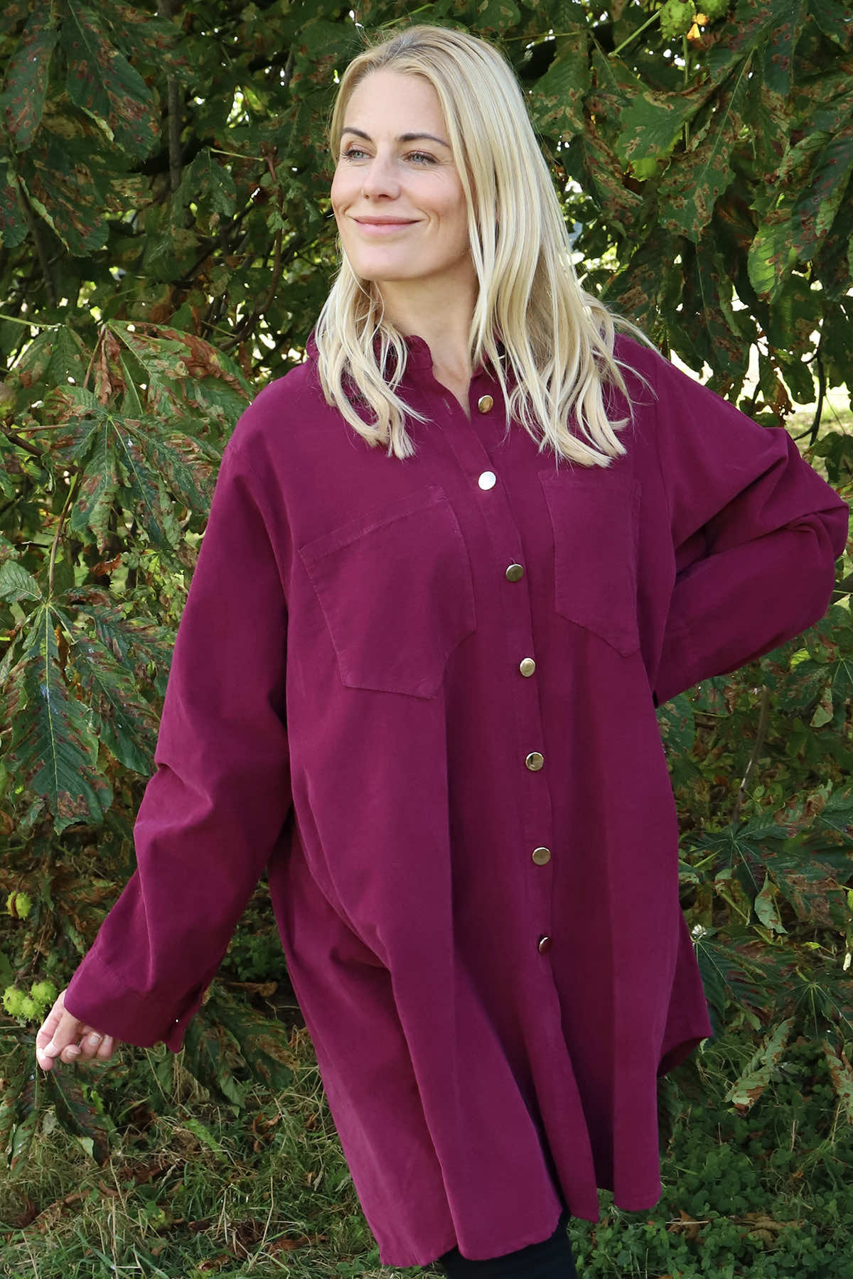 Wendy Needlecord Shirt Burgundy