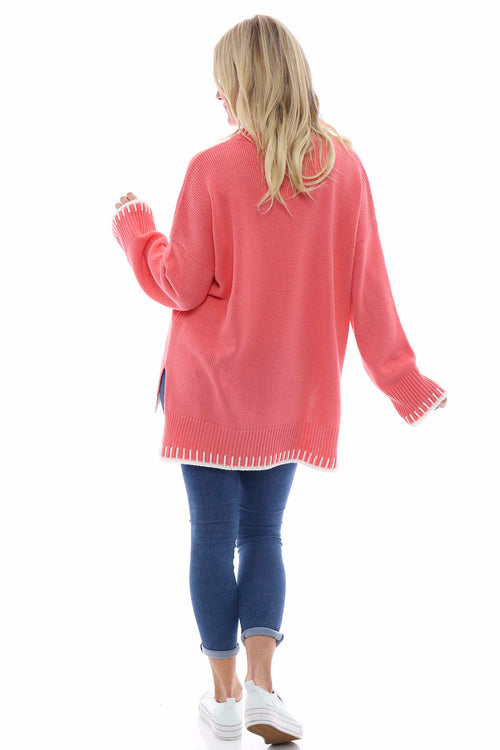 Maddie Knitted Jumper Coral - Image 6
