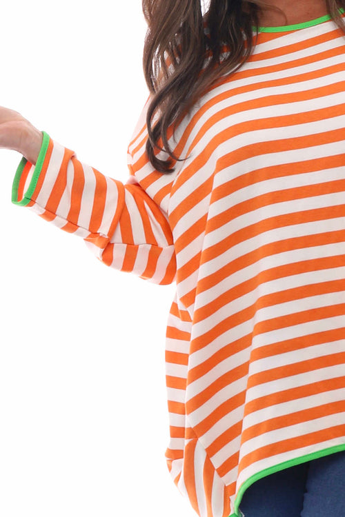 Francia Stripe Cotton Top Orange - Image 5
