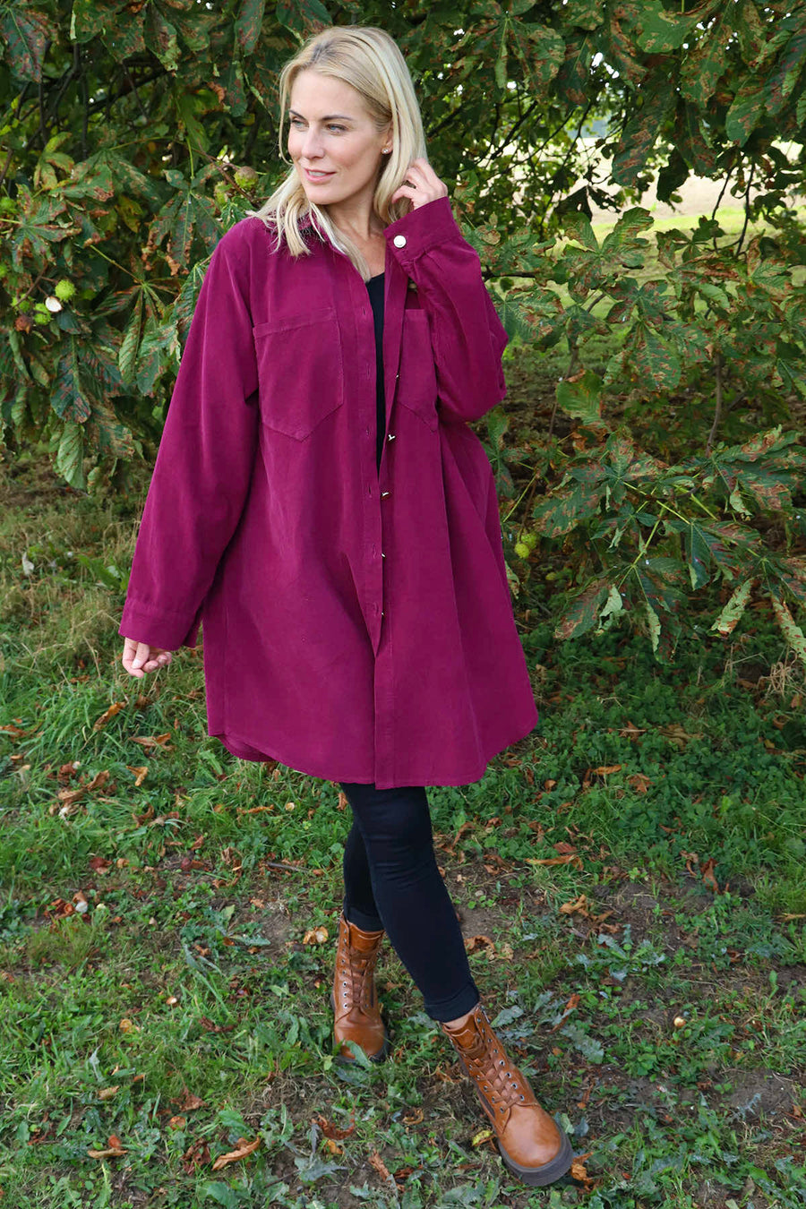 Wendy Needlecord Shirt Burgundy