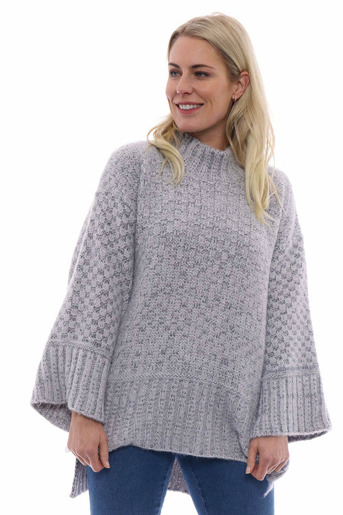 Halcyon Funnel Neck Knitted Jumper Grey - Image 4